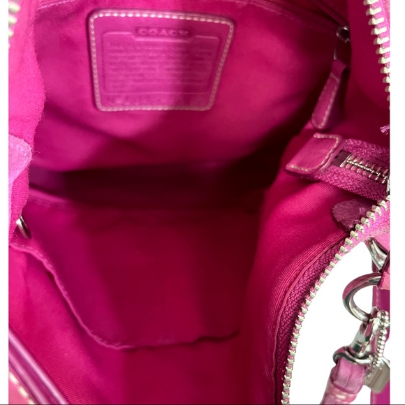 COACH- Pink Logo Fabric Crossbody / Shoulder Bag - Picture 10 of 13